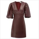 women leather dress