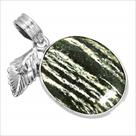 chrysotile pendant with sterling silver frame
