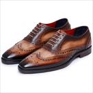 buy handcrafted brown oxford wingtips shoes for me