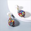 multi color gemstone pearl drop earrings