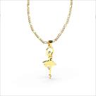 ballerina pendant with name initial gold plated