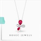 ruby diamond flower pendant